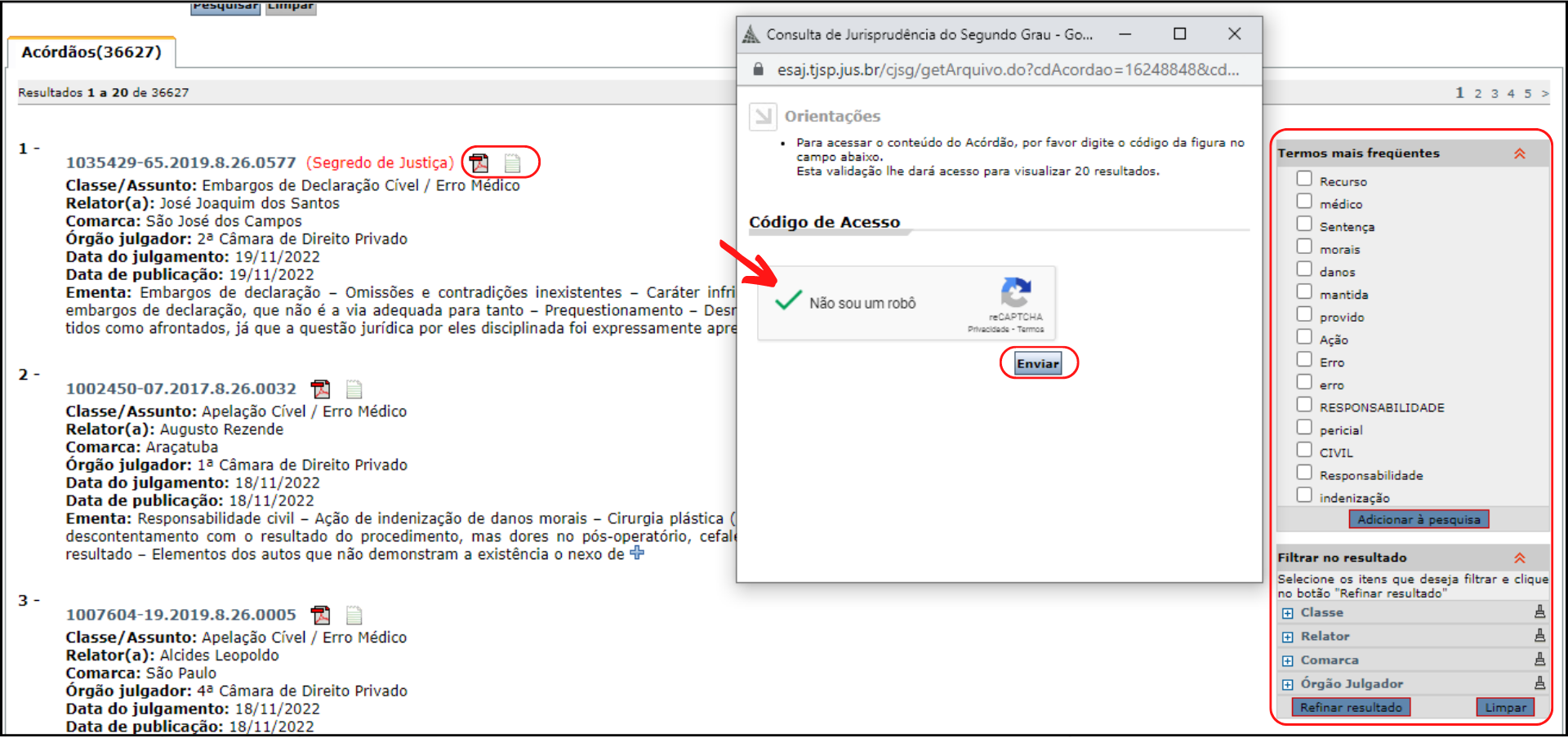 Passo a Passo para efetuar uma pesquisa completa no TJSP